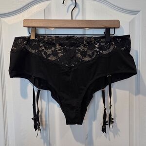 Cacique Black Lace Garter Panties